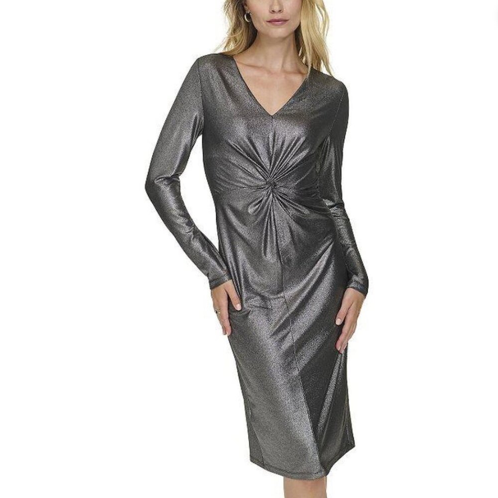 NWT Women's Harper Rose Long Sleeve Ruched Center Tie Dress size 6